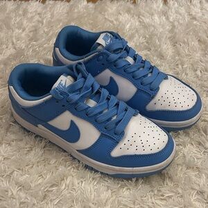 Nike Dunks Womens Sneakers in Blue and White
